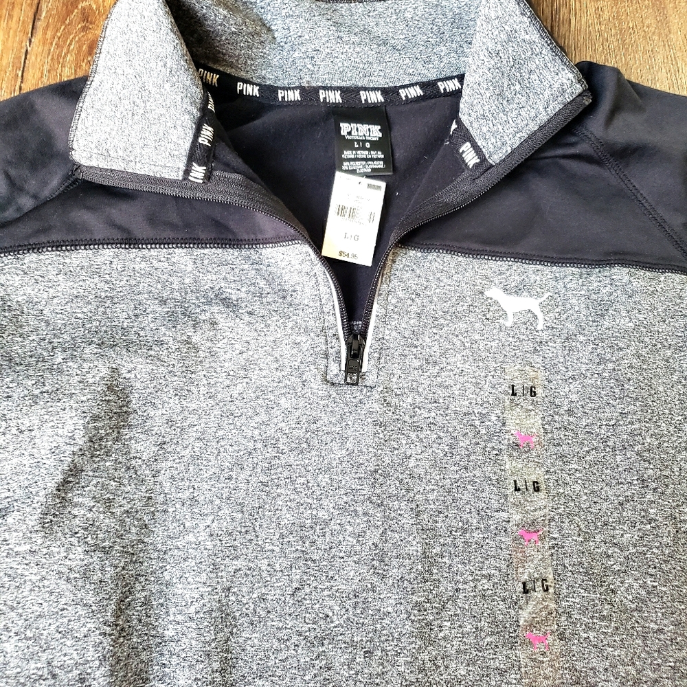 NWT PINK Victoria Secret Quarter Zip